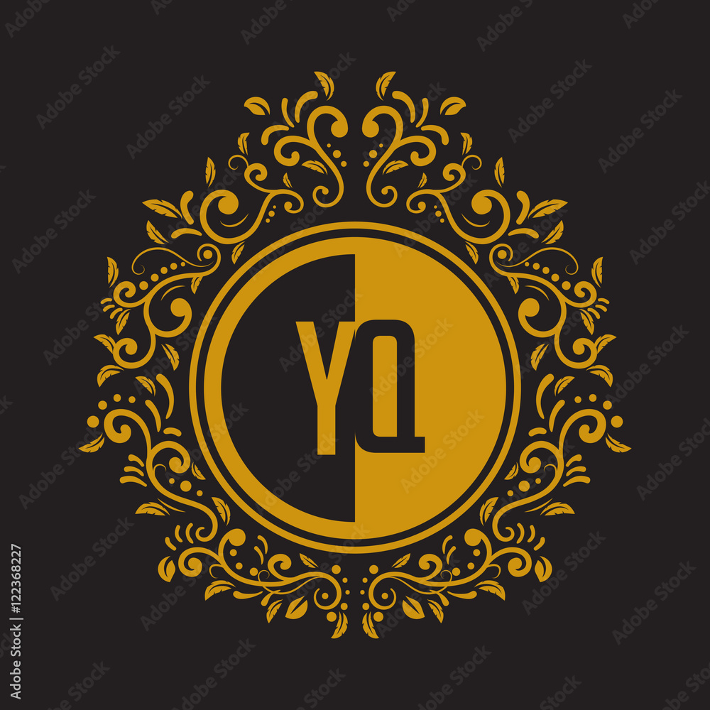 Fototapeta premium INITIAL CIRCLE HALF vintage elegant luxury