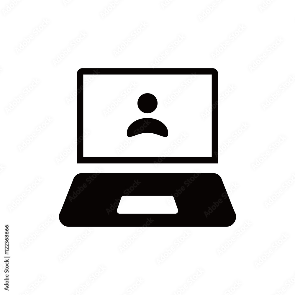 laptop with user icon in the middle vector illustration flat design laptop with user icon in the middle vector illustration flat design