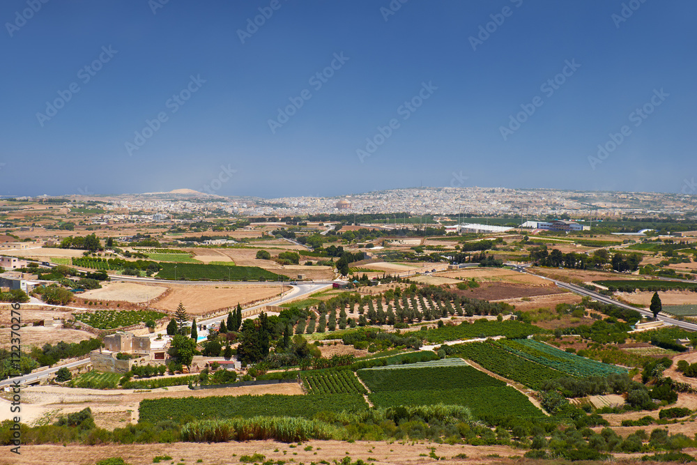 The view from the Mdina to the countryside surrounding Mdina