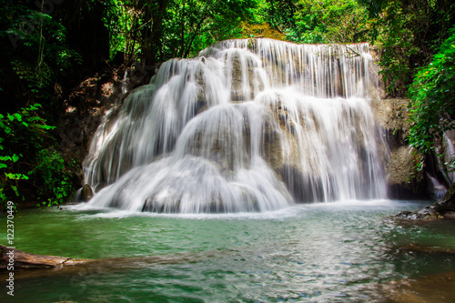 Huay Mae Khamin, Paradise Waterfall located in deep forest of Thailand. © meen_na