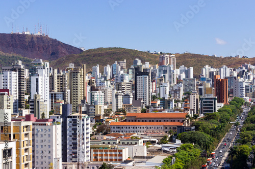View of Belo Horizonte highlighting the Nossa Senhora do Carmo avenue and Sion neighborhood. Belo Horizonte, Minas Gerais, Brazil, September 2016