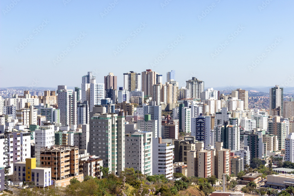 View of Buritis neighborhood in the city of Belo Horizonte. Belo Horizonte, Minas Gerais, Brazil. August 2016