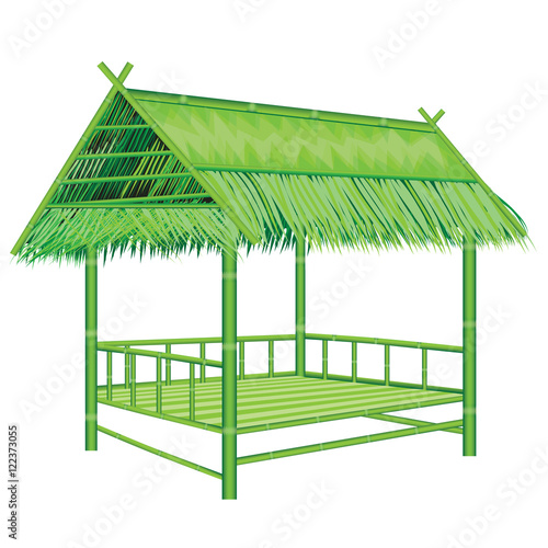 straw bamboo hut vector design