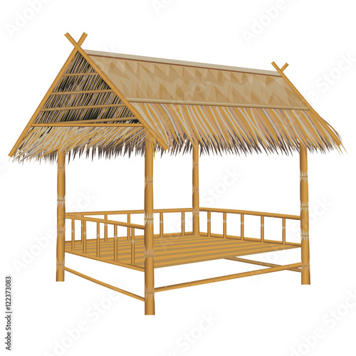straw bamboo hut vector design