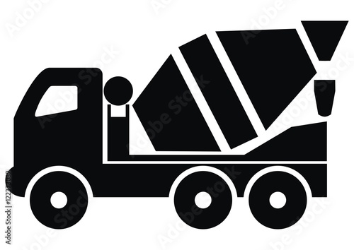 concrete mixer truck,  vector icon