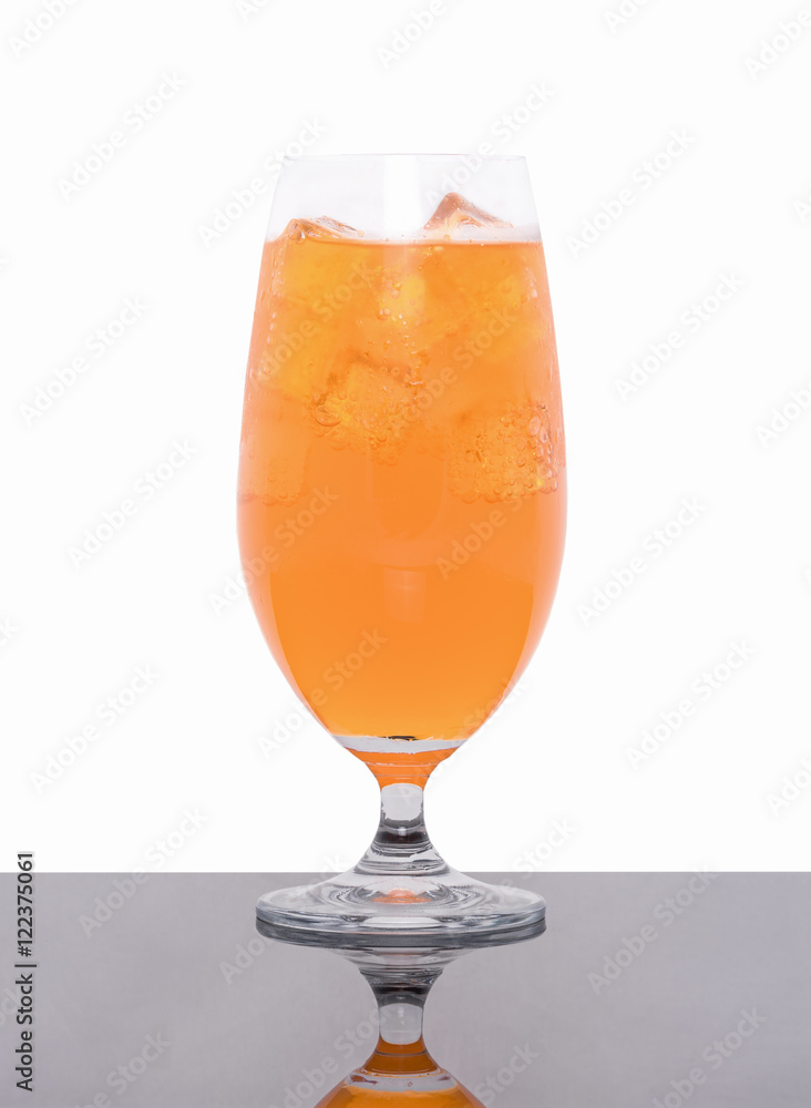 Glass of fresh orange juice isolated on white background Glass of fresh orange juice isolated on white background