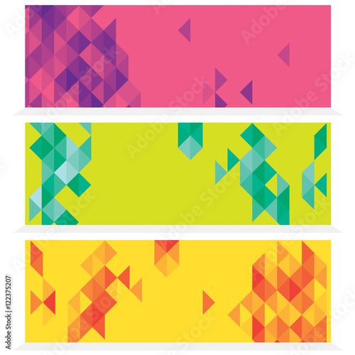 Set Of Three Abstract Banners Vector Illustration