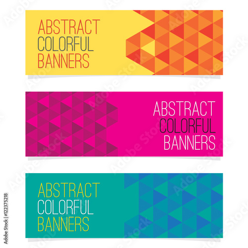 Set Of Three Abstract Banners Vector Illustration