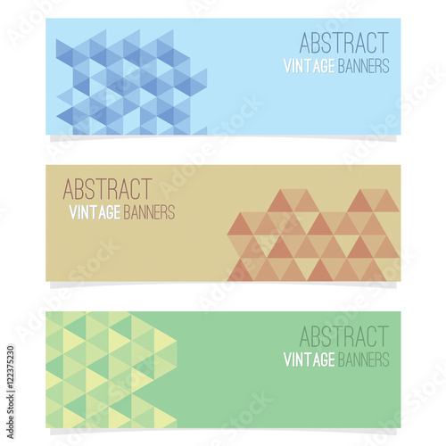 Set Of Three Abstract Banners Vector Illustration