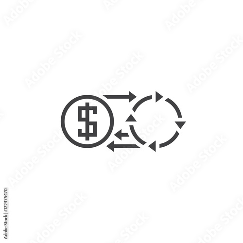 Profit line icon, money turnover outline vector sign, linear pictogram isolated on white, logo illustration