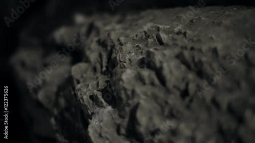 close-up stone passage in the cave