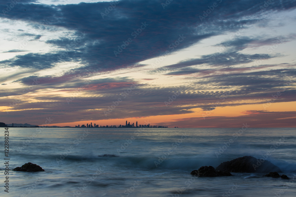 Sunset over Gold Coast