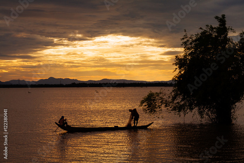 Fishing in the flood season, Chau Doc, An Giang. The annual floods (between Aug and Nov) carry nutrient-rich silt to farmland around the river and provide the moisture needed to grow fields of rice.