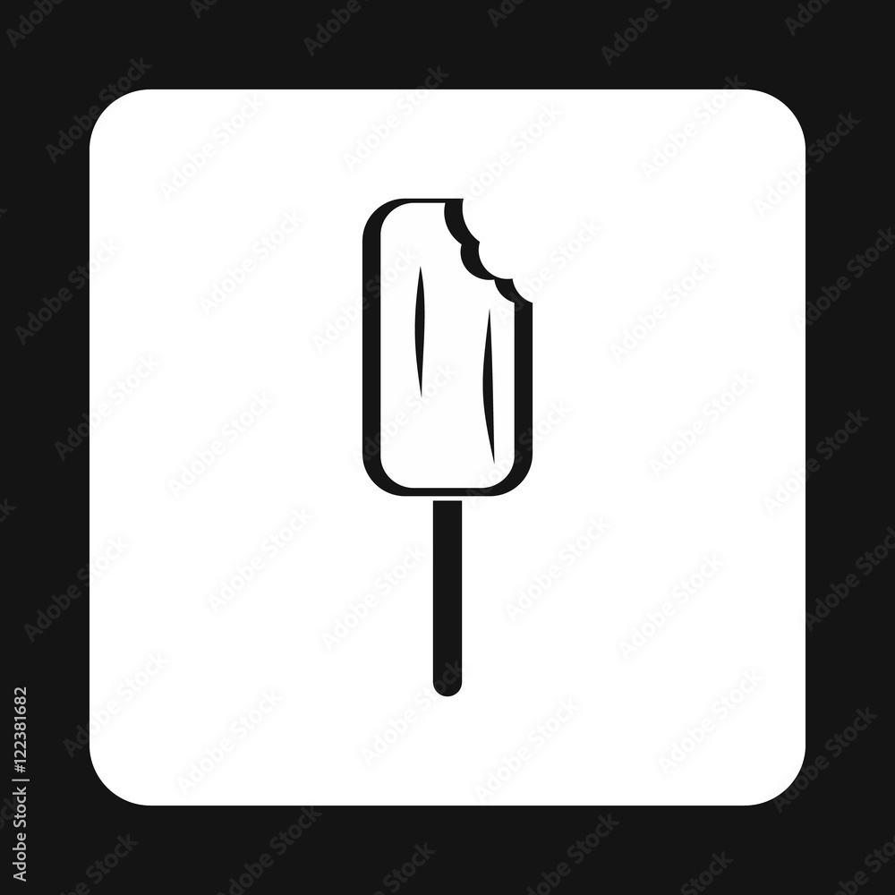 Bitten ice cream icon in simple style isolated on white background. Sweets symbol Bitten ice cream icon in simple style isolated on white background. Sweets symbol