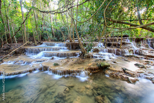 Huay Mae Kamin Waterfall , Kanchanaburi, Thailand.
