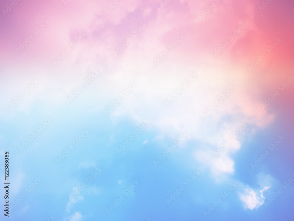 Sky and cloud pink and blue pastel tone