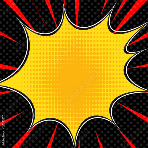 Comic book explosion superhero pop art style radial lines background. Manga or anime speed frame