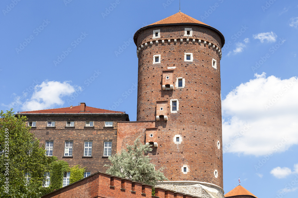 Wawel Royal Castle with Sandomierska Tower, Krakow, Poland