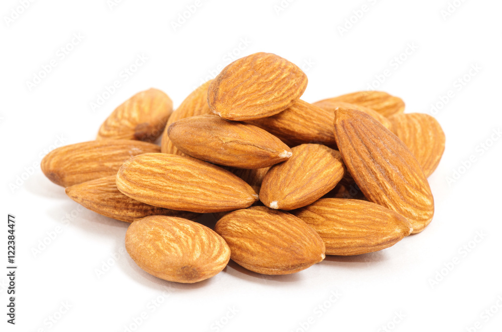 group of almonds isolated on white group of almonds isolated on white