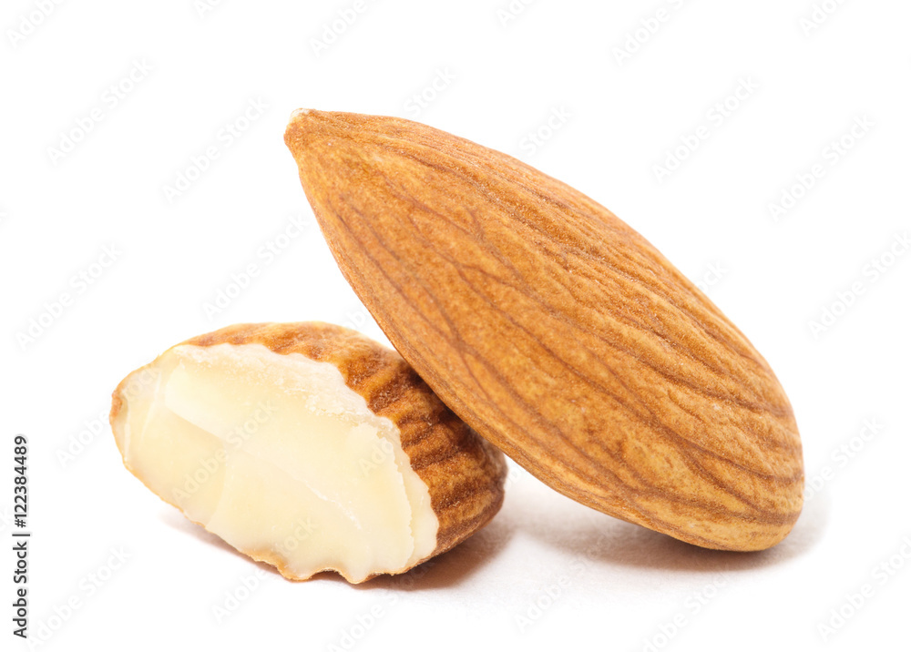 group of almonds isolated on white group of almonds isolated on white