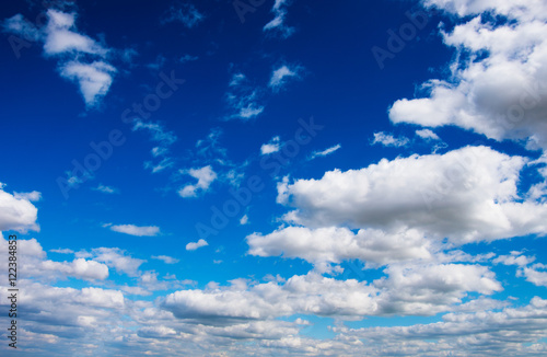 White clouds in blue sky.