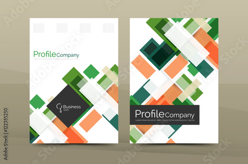 Set of modern geometric business annual report covers