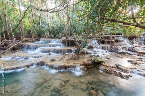 Huay Mae Kamin Waterfall , Kanchanaburi, Thailand.