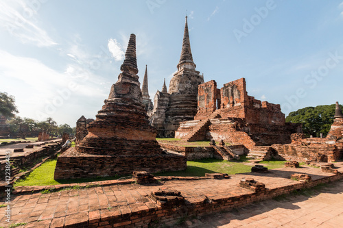 Ayutthaya Historical Park  Phra Nakhon Si Ayutthaya  Ayutthaya   Thailand.Image is soft focus.