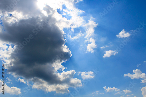 Rain clouds in blue sky © olyasolodenko