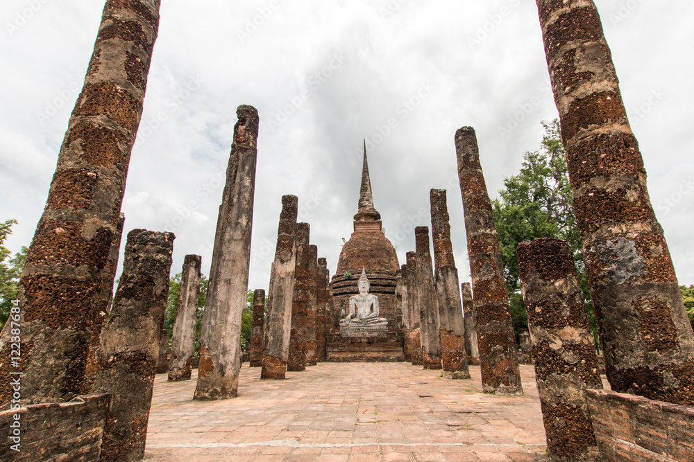 Sukhothai historical park, Sukhothai, Thailand.Image is soft focus.