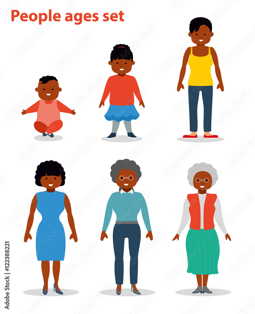 African american ethnic woman generations at different ages. Baby ...