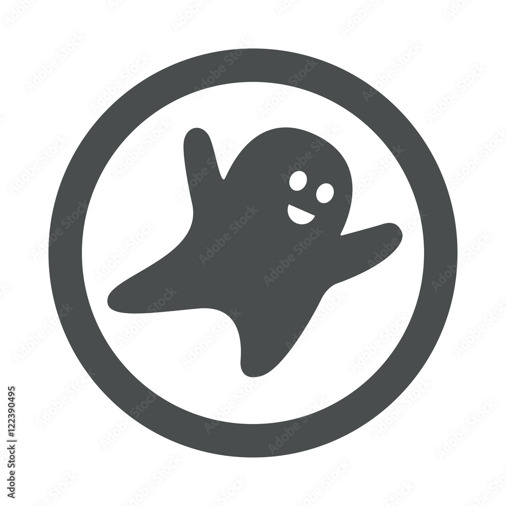 Icono plano fantasma volando en circulo color gris. Icono plano fantasma volando en circulo color gris.