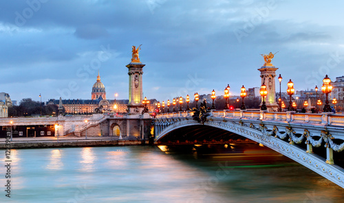 Paris bridge Alexandre 3, III and Seine river © TTstudio