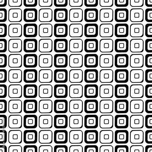 Seamless vector geometrical pattern. Endless black and white background with hand drawn squares. Graphic illustration. Template for cover, fabric, wrapping.