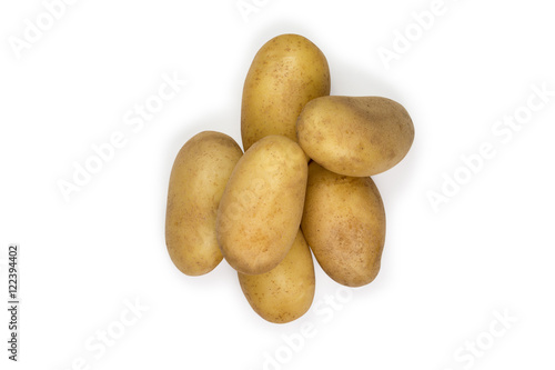 Group of potatoes isolated on white