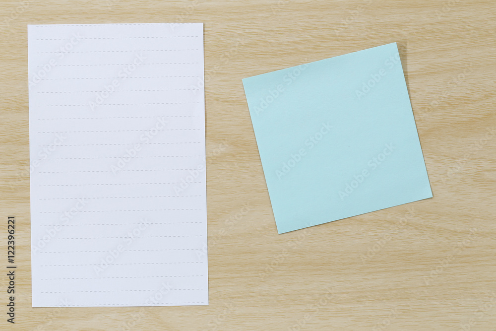 Note paper placed on wooden floor. Note paper placed on wooden floor.