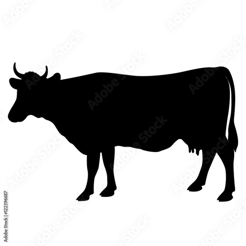 Wallpaper Mural adult cow vector illustration black silhouette Torontodigital.ca