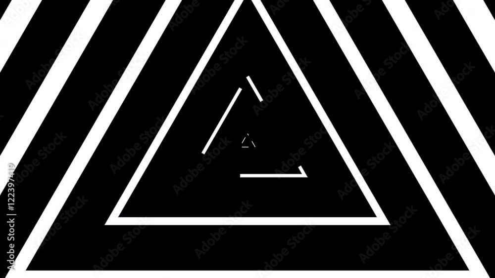 Looping triangular shapes expanding from center with embedded alpha channel.