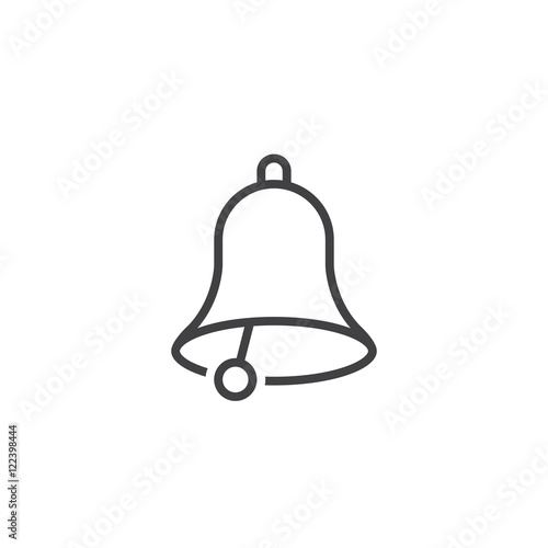 Bell line icon, outline vector sign, linear pictogram isolated on white, logo illustration