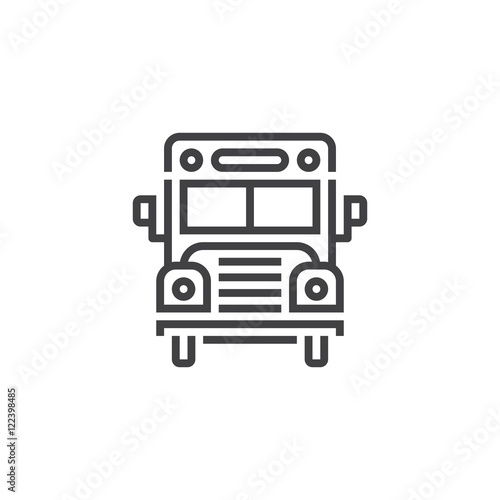 school bus line icon, outline vector logo, linear pictogram isolated on white, pixel perfect illustration