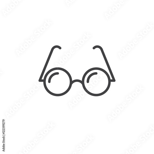 glasses line icon, outline vector sign, linear pictogram isolated on white, logo illustration