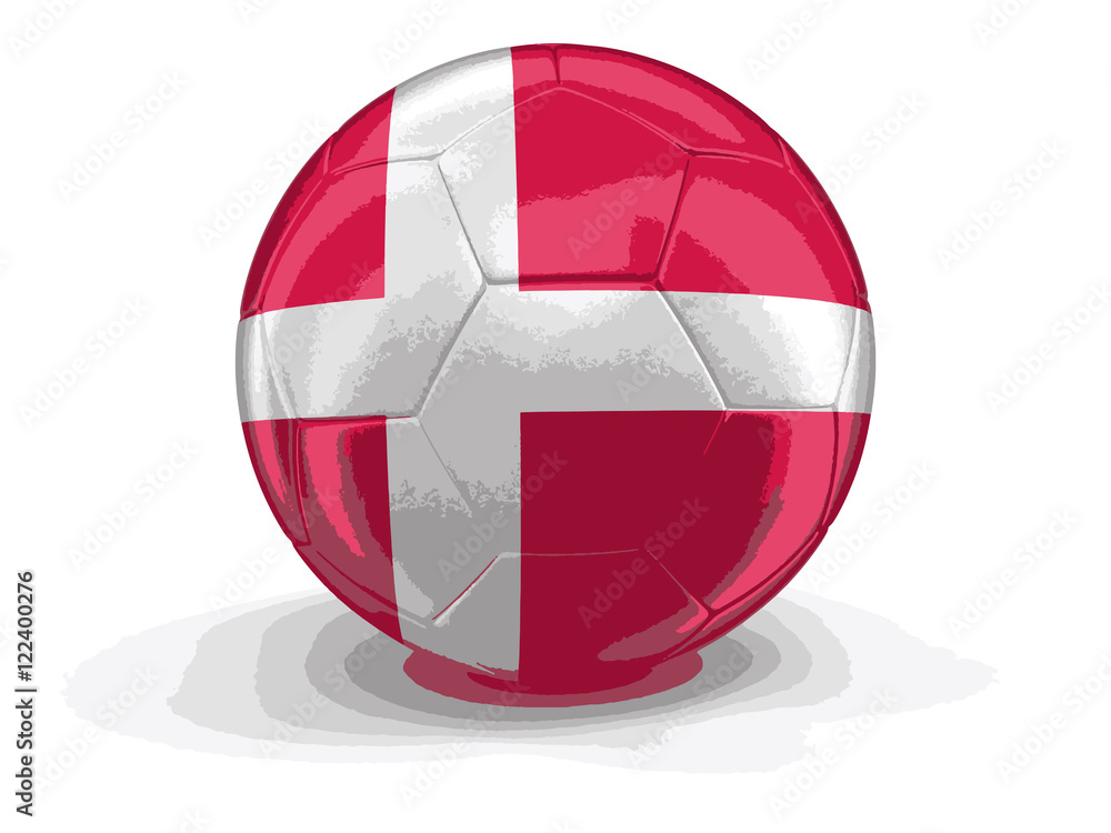 Soccer football with Danish flag. Image with clipping path Soccer football with Danish flag. Image with clipping path