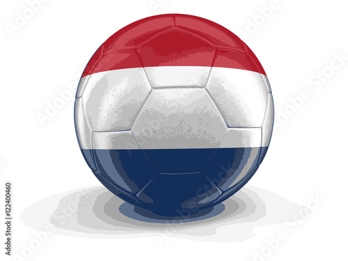 Soccer football with Netherlands flag. Image with clipping path
