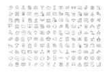 Set Vector Flat Line Icons Business and Finance