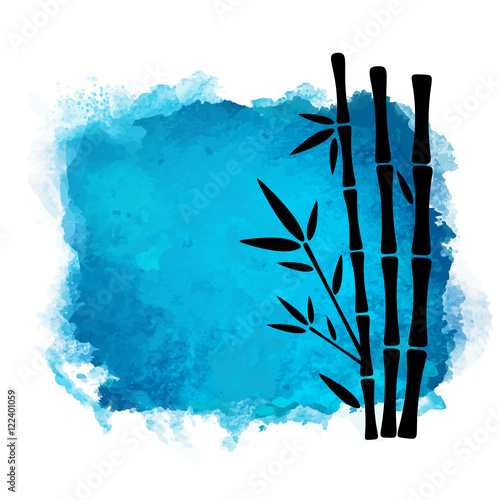 Watercolor, bamboo trees