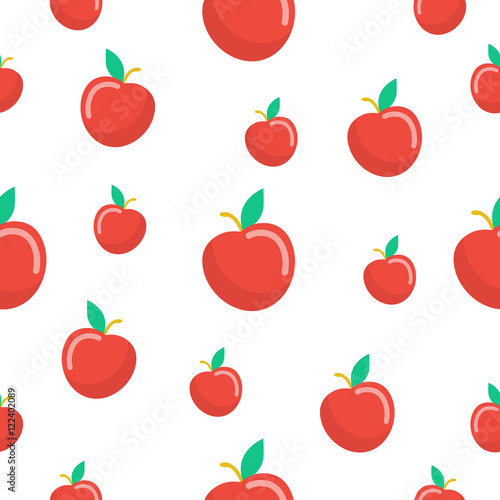 Apples Fruit Seamless Pattern. Vector background