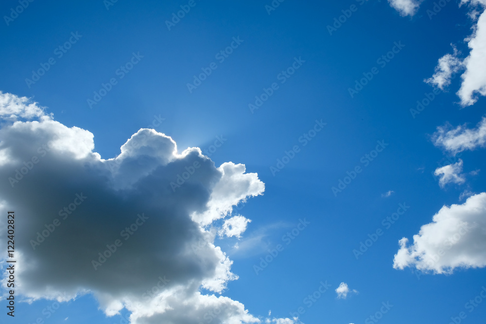 image of blue sky and white cloud on day time for background backdrop usage