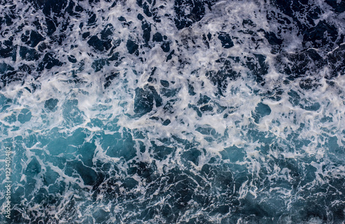 Ocean Surface with Waves and Foam - View from above - View from