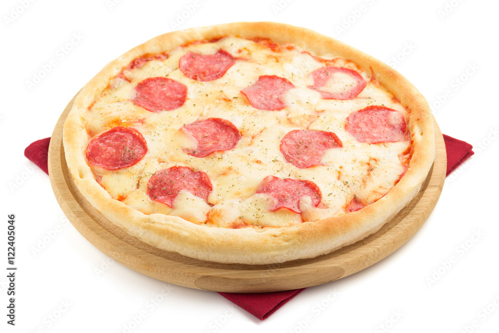 pepperoni pizza isolated on white