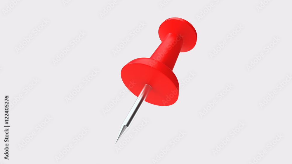 A Red Thumbtack Shot From A Low Angle A Red Thumbtack Shot From A Low Angle